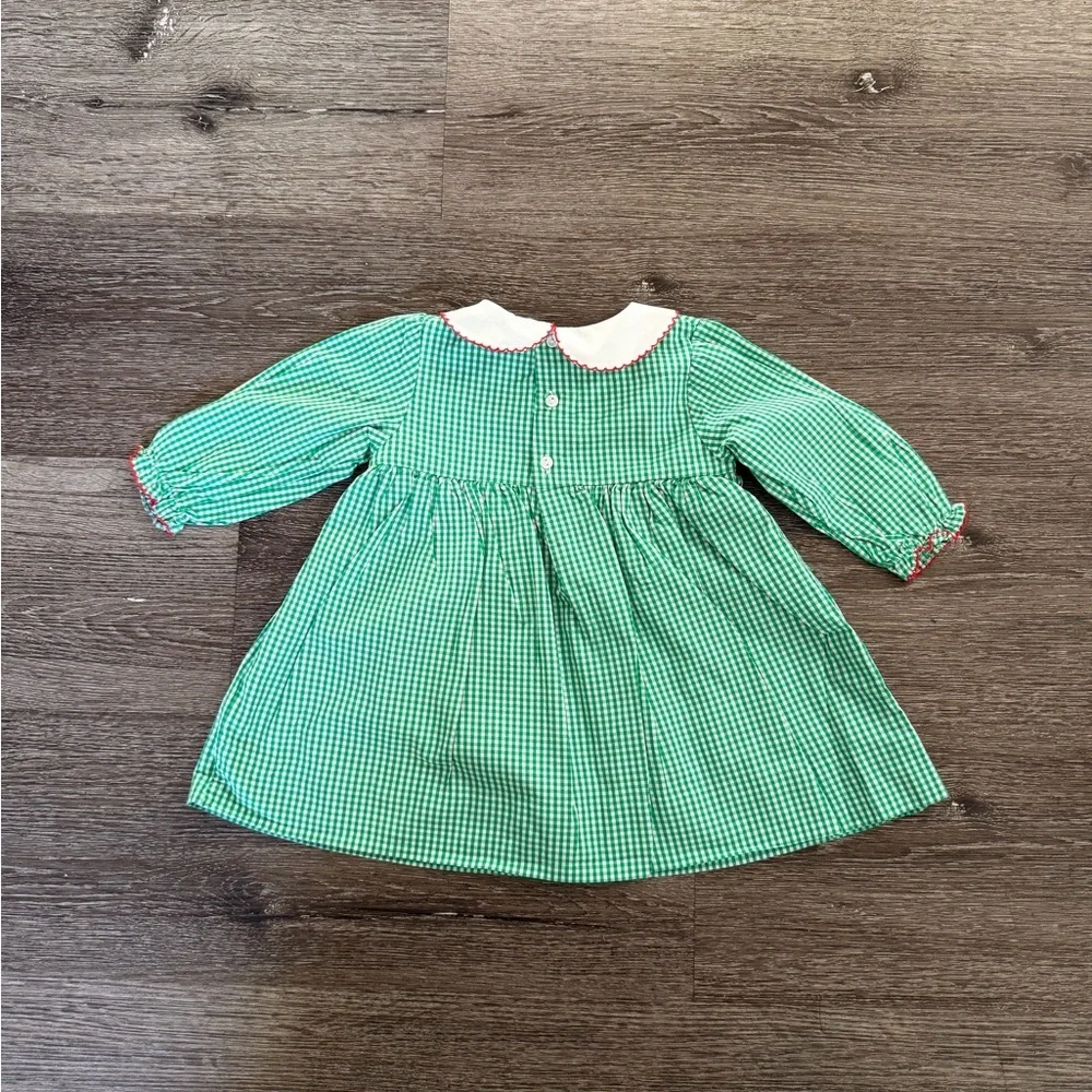 Petit Ami Green and White Baby Dress - Picture 4 of 6